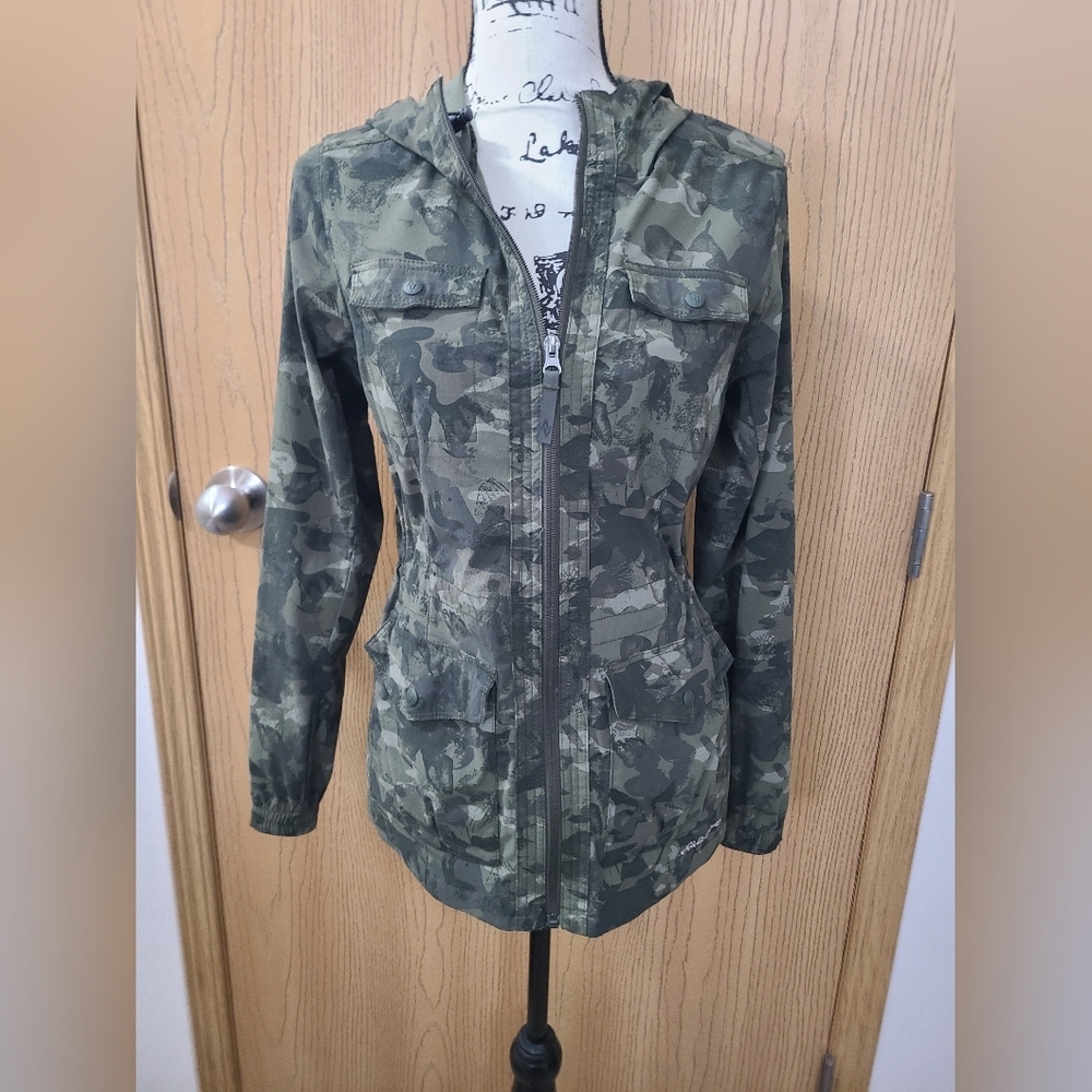 Eddie Bauer Camouflage Travex Utility Military Gorpcore Cargo Jacket